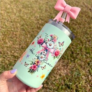 20oz he is risen floral stainless steel tumbler